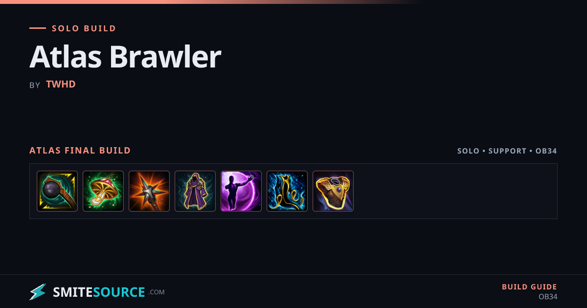 Atlas Item Solo/Support Build Smite 2: Atlas Brawler