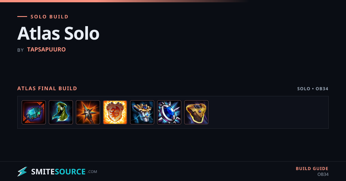 Atlas Item Solo Build Smite 2: Atlas Solo | SmiteSource