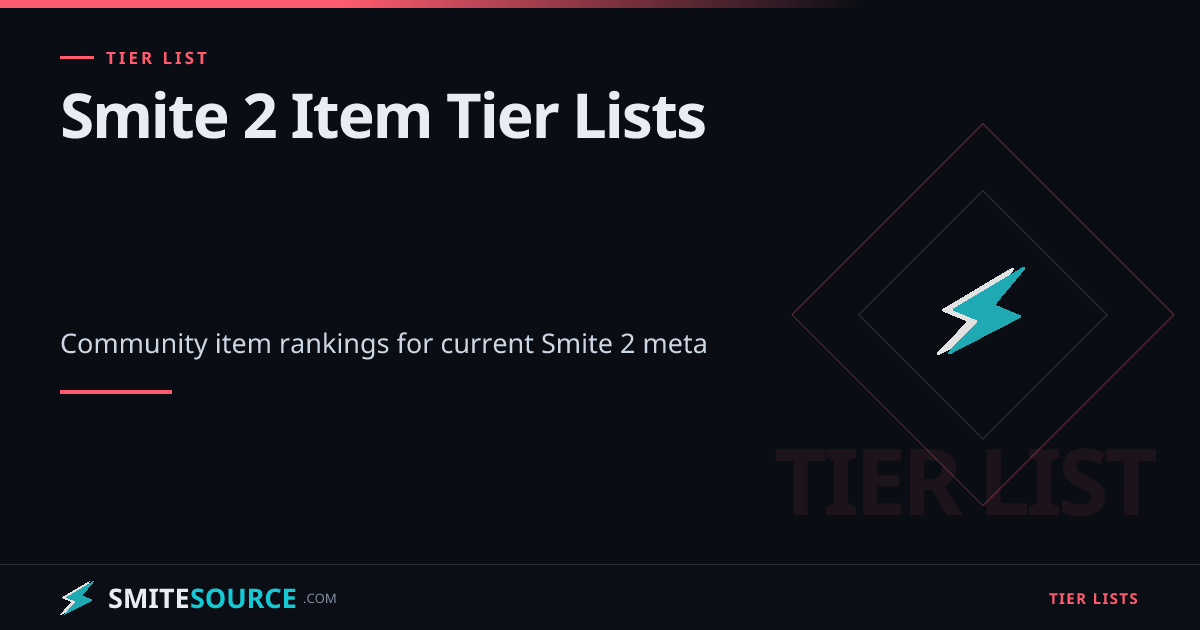 Smite 2 Recent Item Tier Lists | SmiteSource