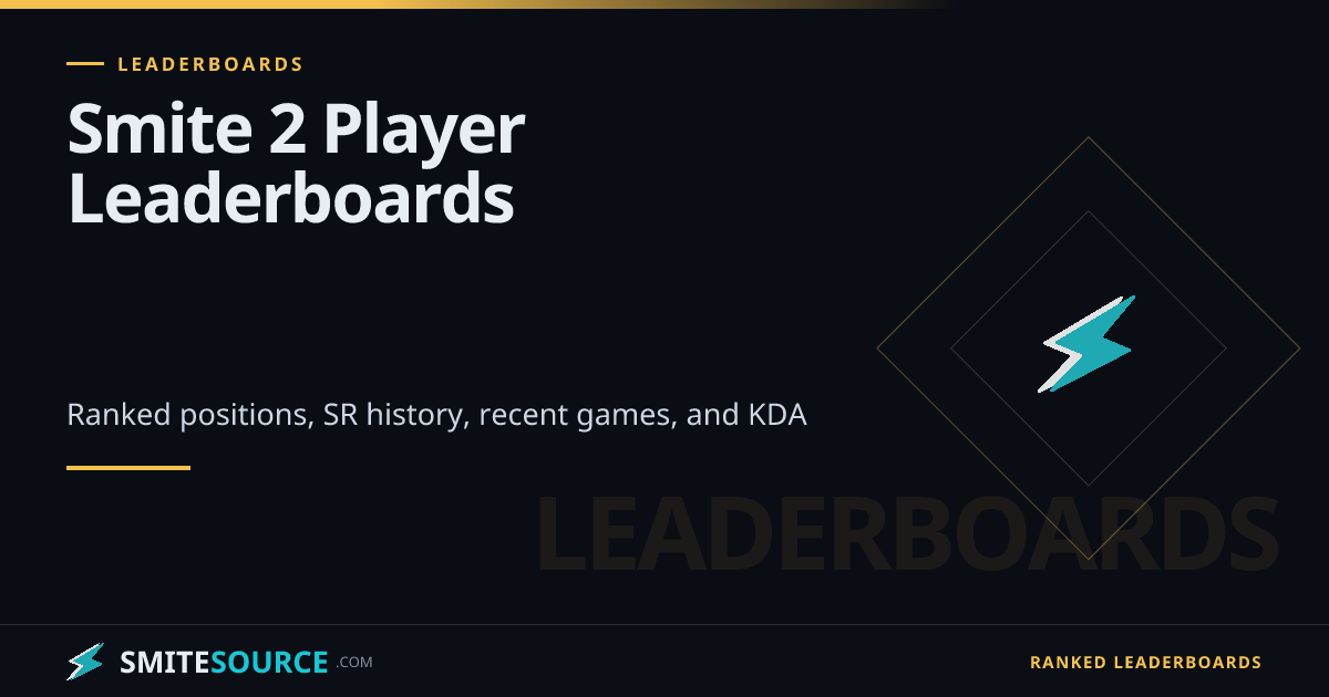 Smite 2 Ranked Leaderboard: Top Players by SR | SmiteSource