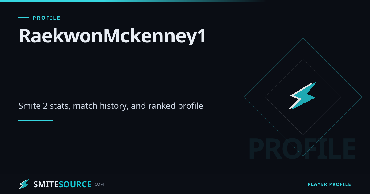RaekwonMckenney1 Smite 2 Stats & Match History | SmiteSource