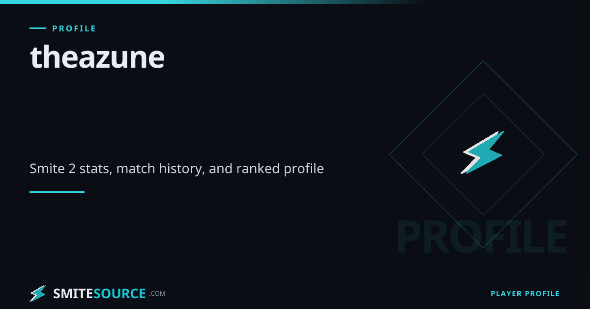 theazune Smite 2 Stats & Match History | SmiteSource